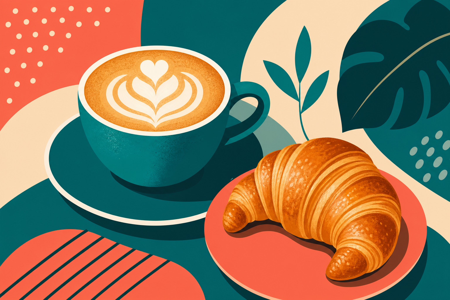 Exemplo de arte social para post de café
